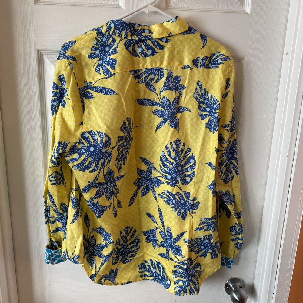 Ruby Rd. Women’s Size 16 Button Up Shirt Long Sleeve Yellow Colorful - Picture 6 of 10